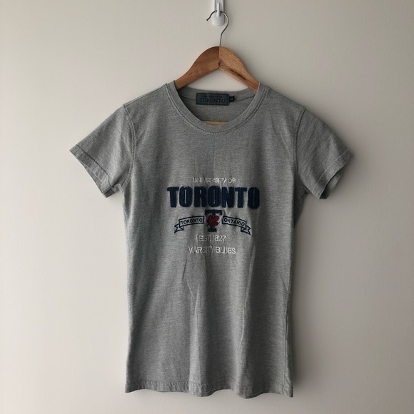 Tops University Of Toronto Grey V Neck Tee Shirt Poshmark